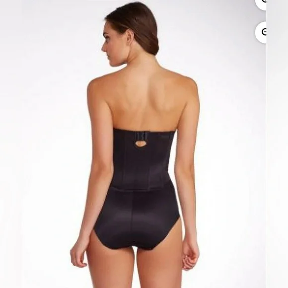 Miraclesuit Shape Away Black Strapless Extra Firm Control Bodybriefer Sz 36C - Picture 2 of 10